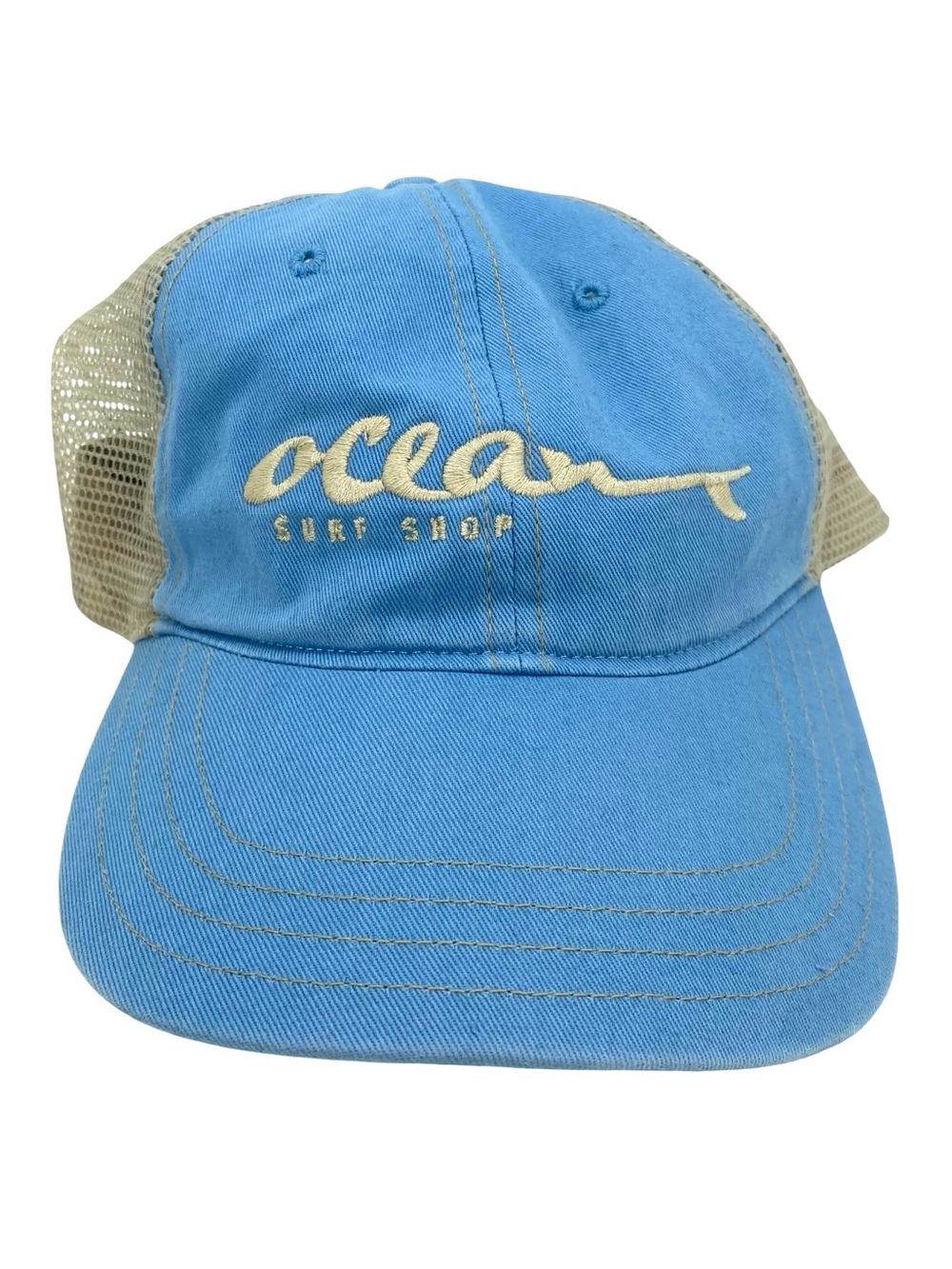 Ocean Surf Shop Folly Beach South Carolina Blue Mesh SnapBack Adjustable Hat